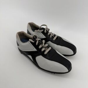 FootJoy LoPro‎ Collection Women's Golf Shoes Black White Spiked Leather 97134